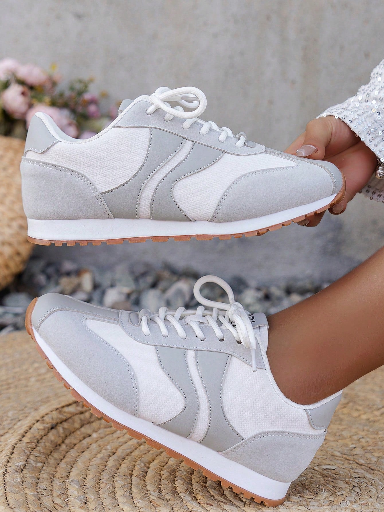 Zapatos Deportivos Cómodos Y Antideslizantes Para Mujer Para Primavera Y Verano, Transpirables, , Superficie Suave, Casual, Con Cordones, Ligeros Y Para Correr